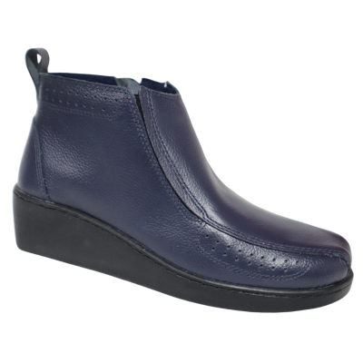 Romulo Bota Cuero Azul Mujer Ref 6225